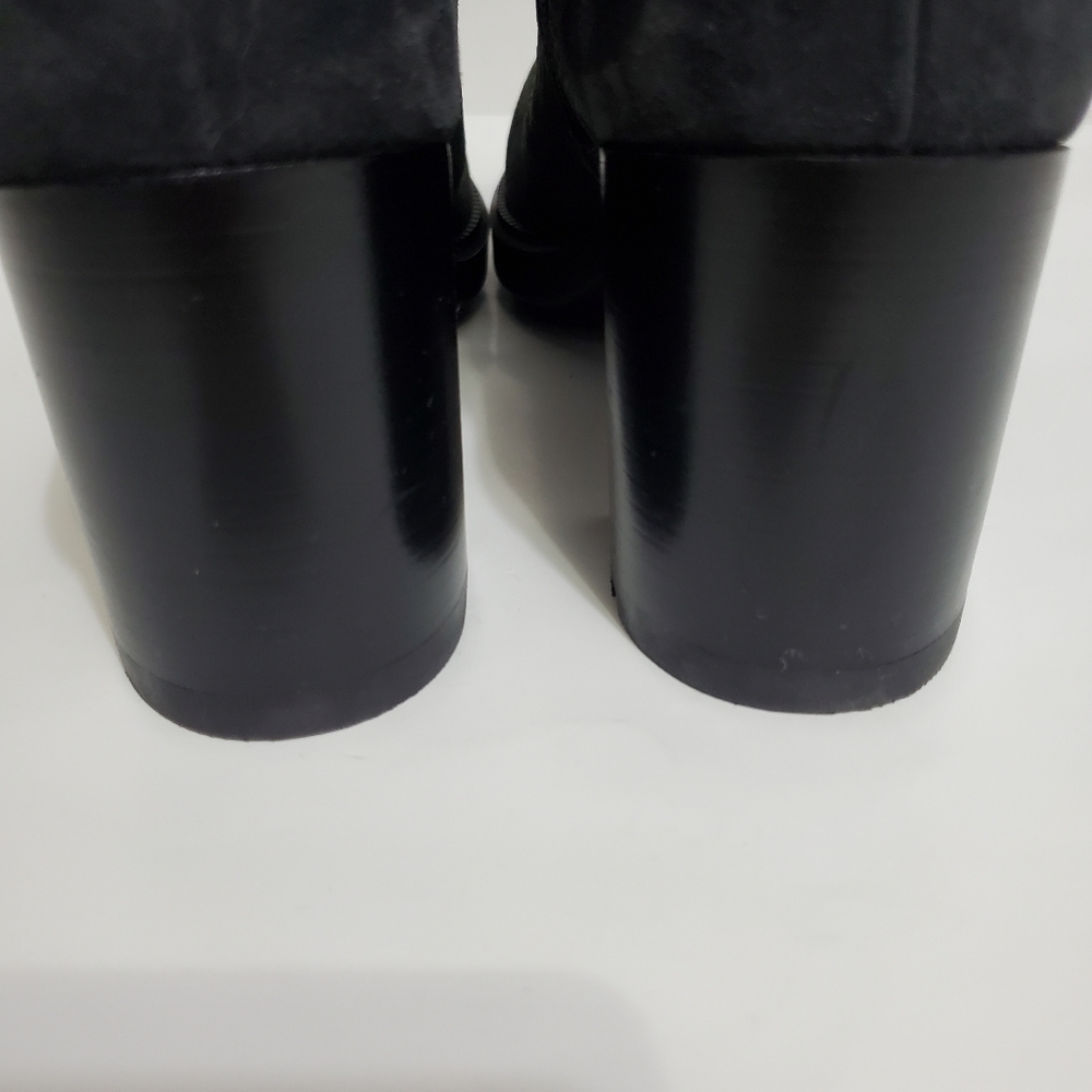 Aqautalia Indira Boot Gray Suede block heel ankle bootie side zip - Picture 6 of 16